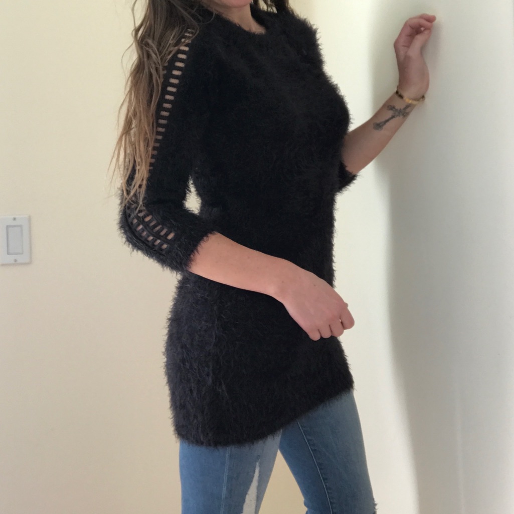 For Love And Lemons Cut Out Fuzzy Sweater